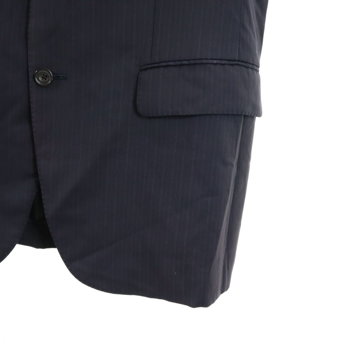 BURBERRY バーバリー 三陽商会 日本製 ストライプ柄 ウール テーラードジャケット 96-86-170 ネイビー系 メンズ