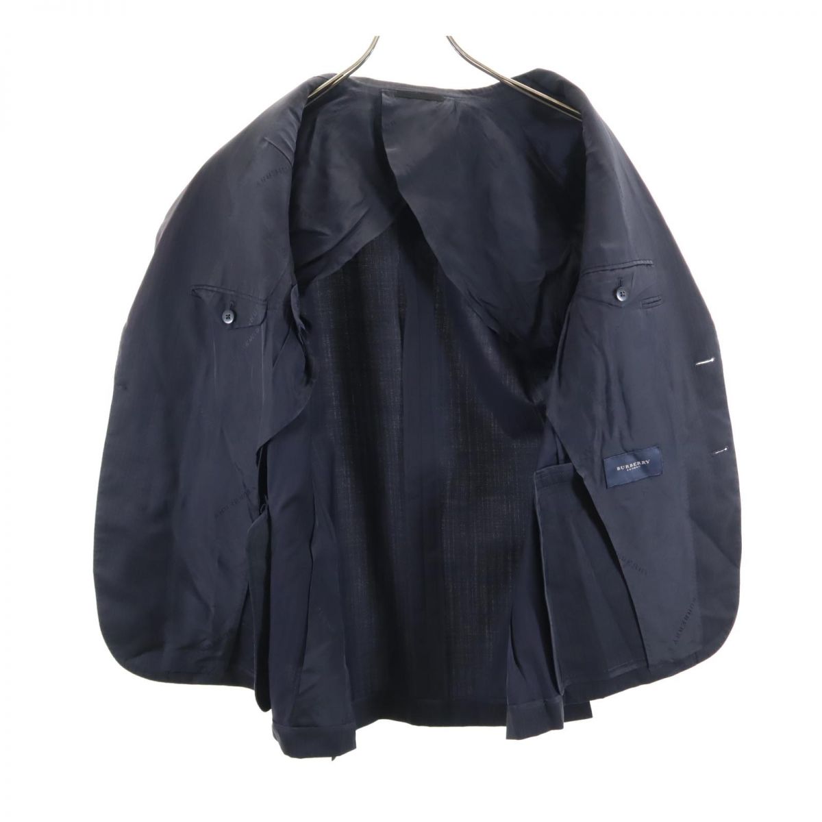バーバリー 三陽商会 日本製 ストライプ柄 ウール テーラードジャケット 96-86-170 ネイビー系 BURBERRY メンズ