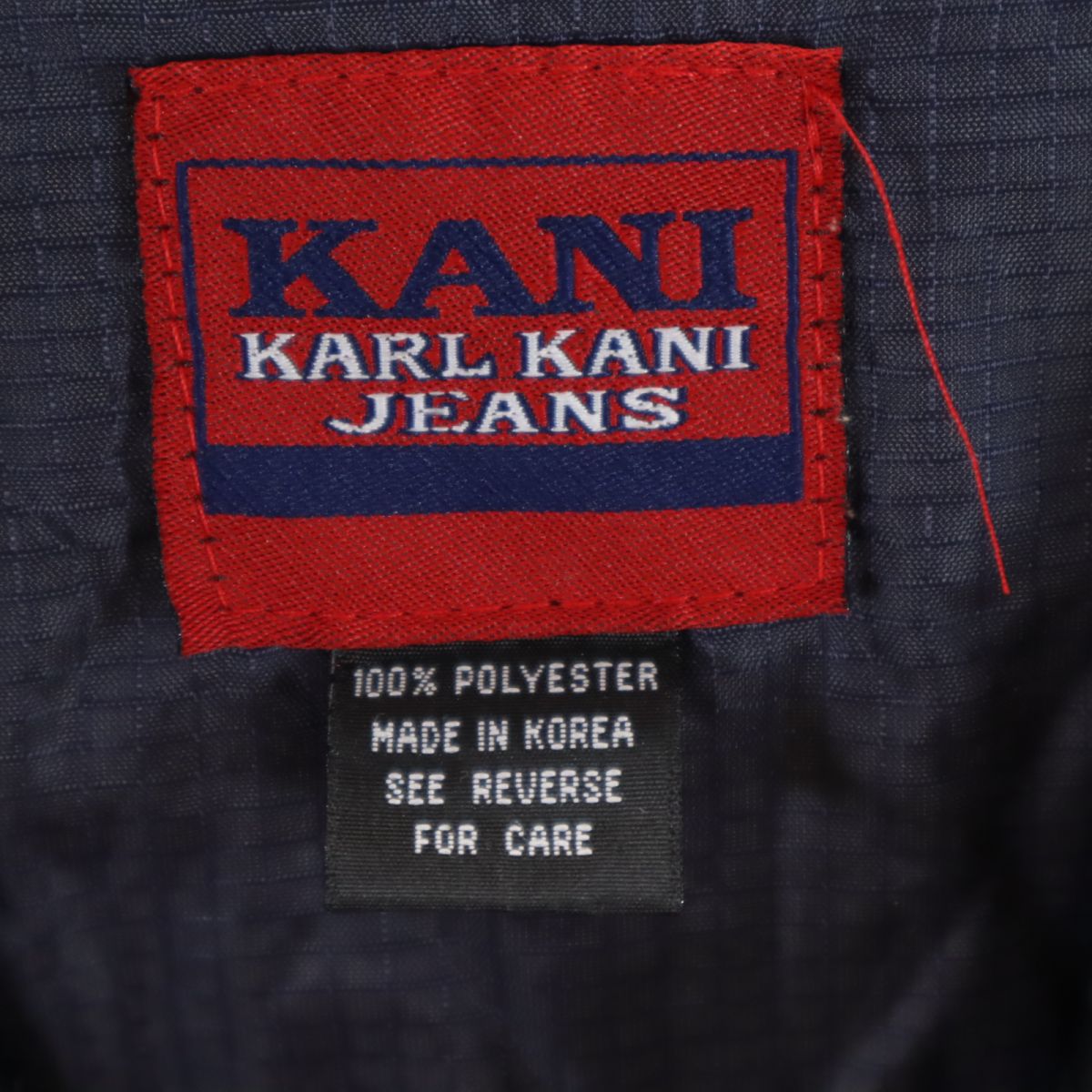カールカナイ ジーンズ ハーフジップ ジャケット ネイビー Karl Kani Jeans プルオーバー 裏トリコット メンズ