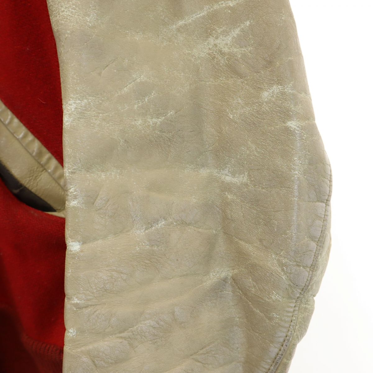 ウールブレンド 長袖 スタジャン レッド系 メンズ