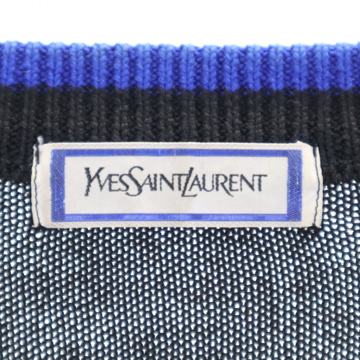 YVES SAINT LAURENT イヴサンローラン 90s オールド 長袖 ニット カーディガン 黒系 レディース