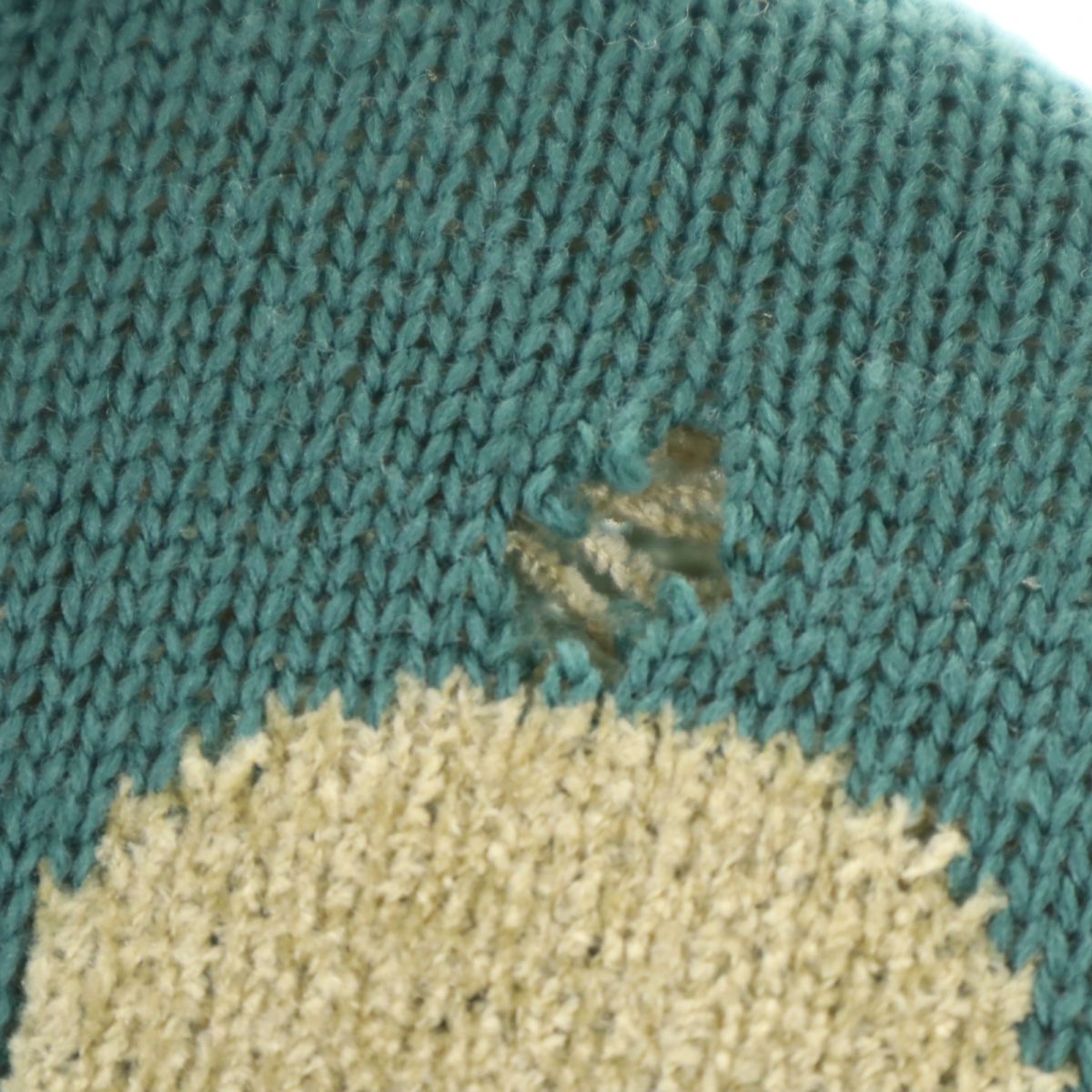 LANVIN ランバン ビッグサイズ ドット 長袖 ウールブレンド セーター 50 グリーン系 ニット メンズ