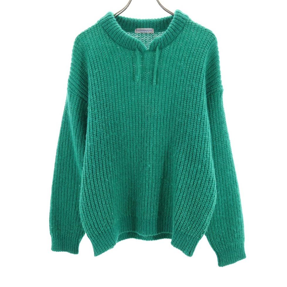 POSITIONFIVE ポジションファイブ 90s 日本製 ウール オールド 長袖 セーター M グリーン系 ニット メンズ