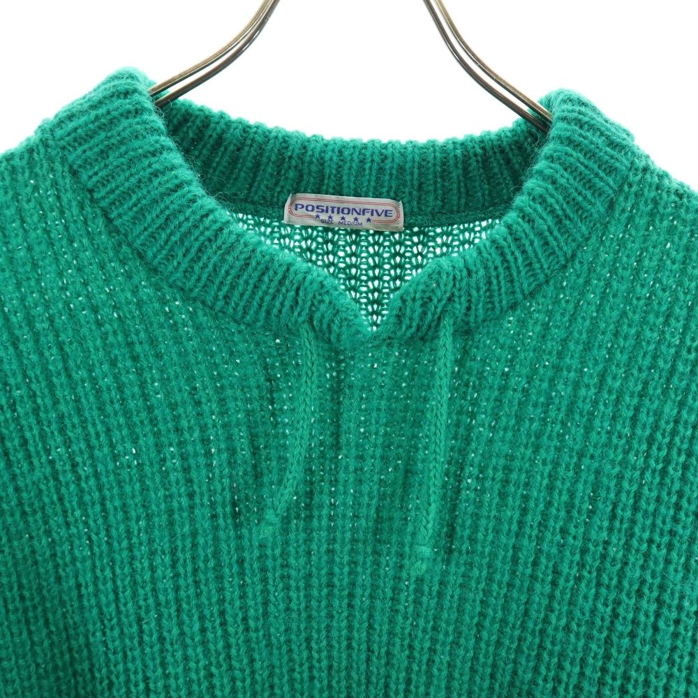 POSITIONFIVE ポジションファイブ 90s 日本製 ウール オールド 長袖 セーター M グリーン系 ニット メンズ