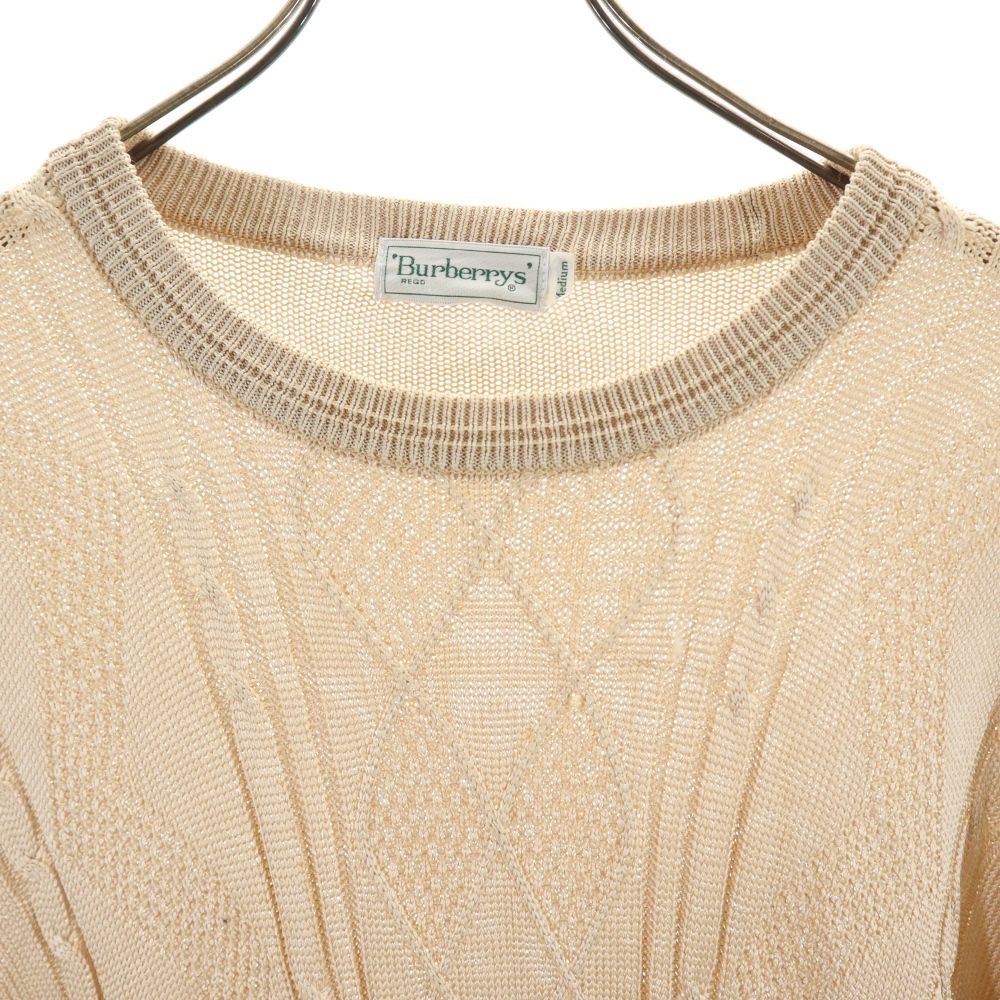 Burberrys バーバリーズ 90s シルク100％ オールド 長袖 セーター M ベージュ系 ニット メンズ