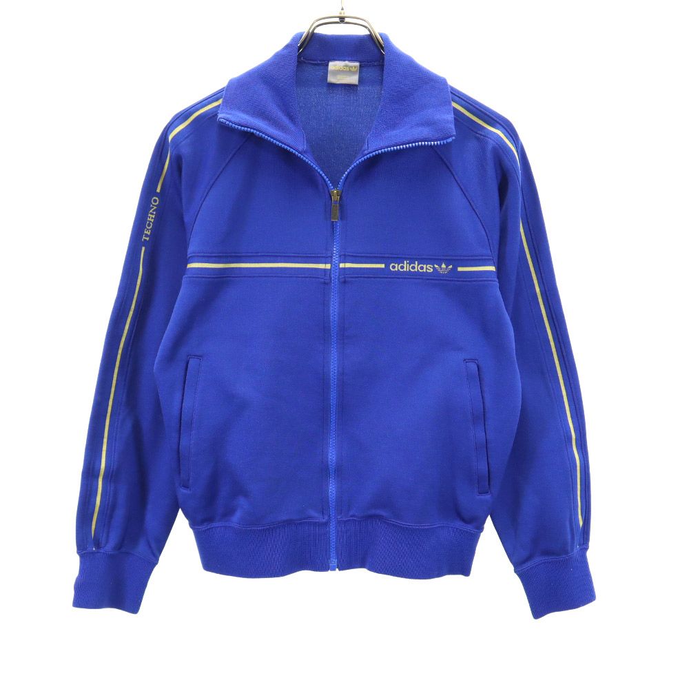 adidas アディダス 80s ヴィンテージ デサント製 トレーニング ジャージジャケット 上下 セットアップ M ネイビー系 スポーツ メンズ