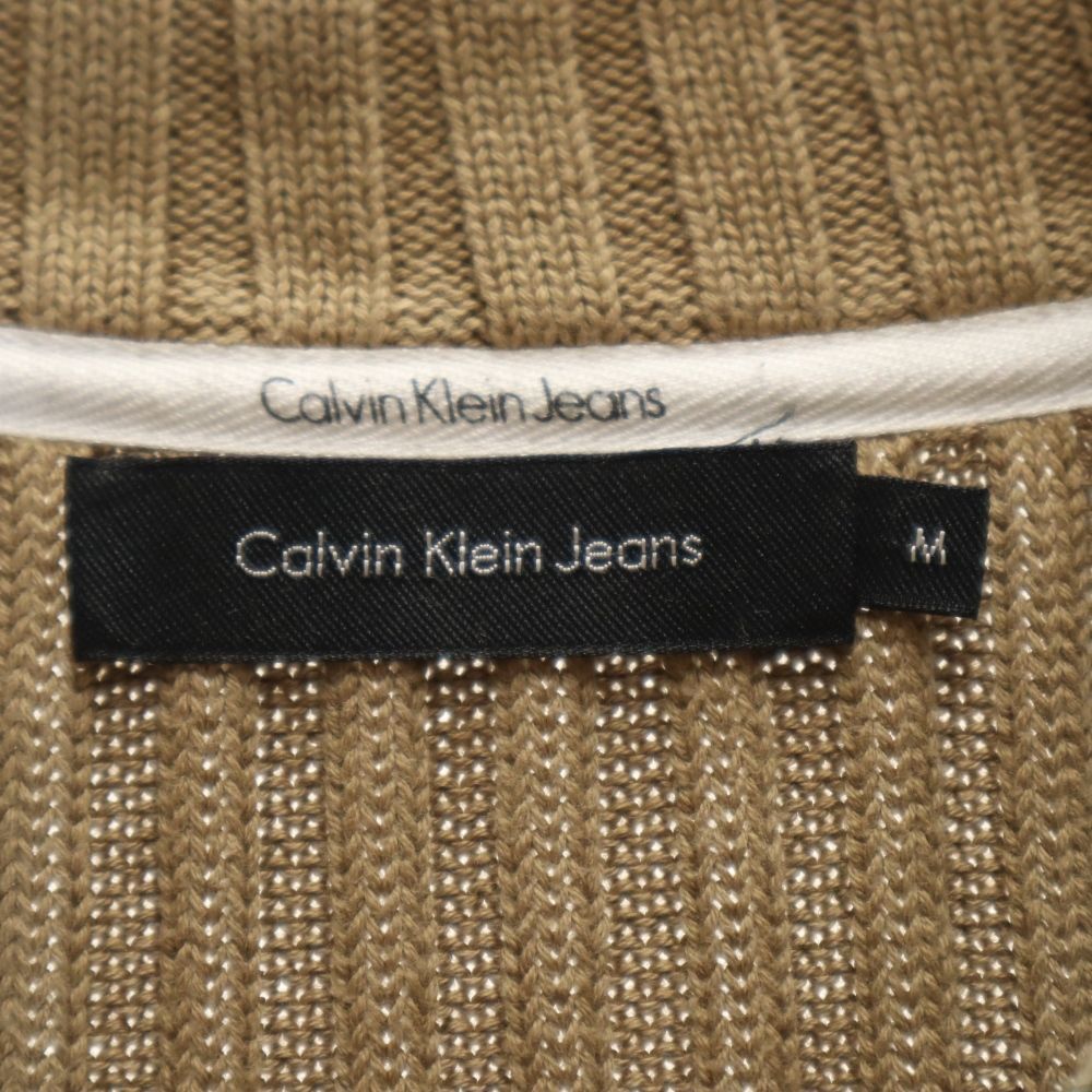 Calvin klein Jeans カルバンクラインジーンズ 長袖 ニットジャケット M ブラウン系 メンズ