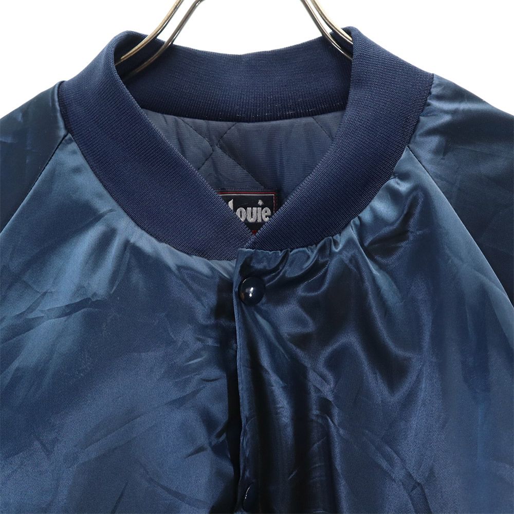 キングルイ 80s USA製 ヴィンテージ コーチジャケット 長袖 スタジャン 3XL ネイビー系 KING LOUIE ビッグサイズ 裏キルティング メンズ