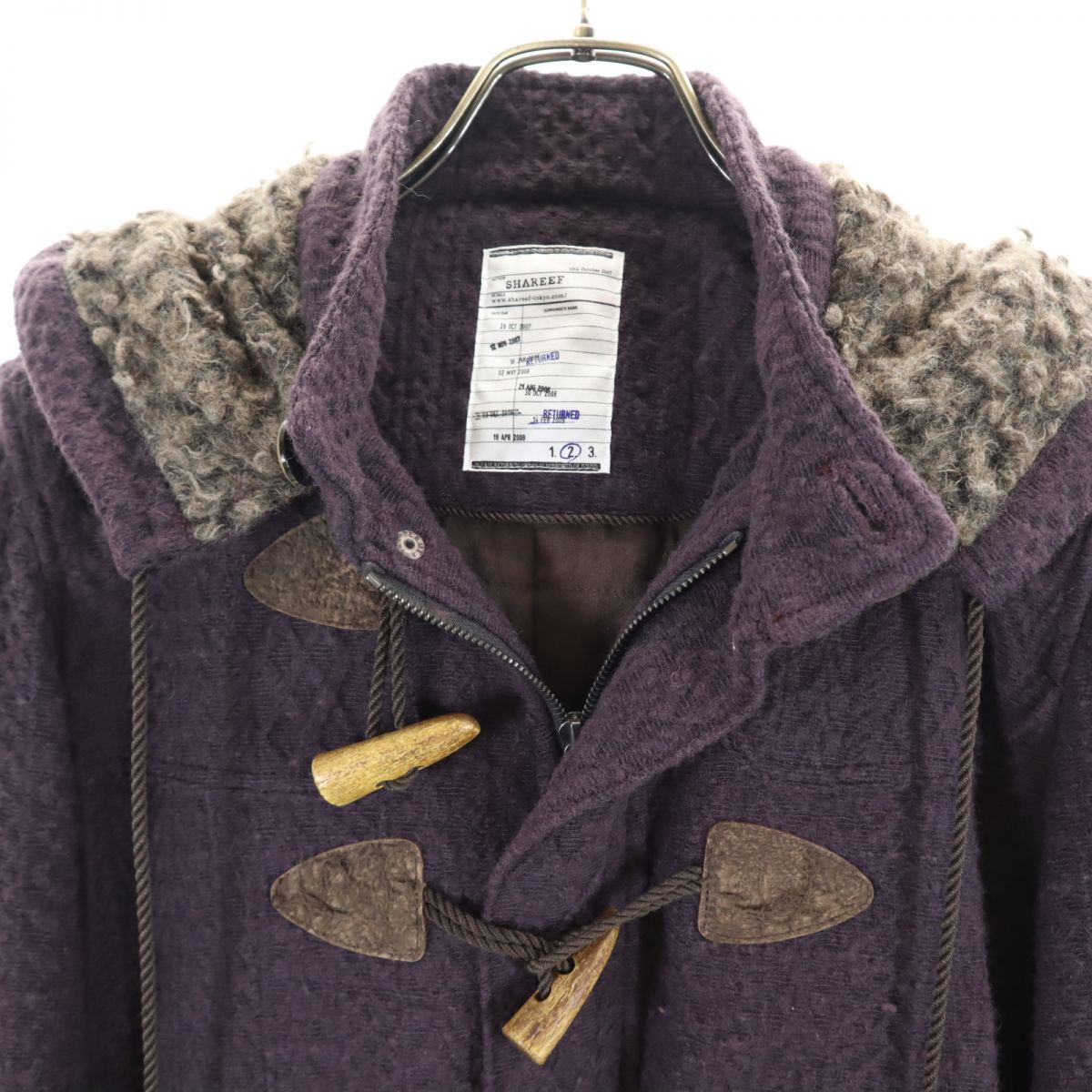 SHAREEF シャリーフ 日本製 ウール ダッフルコート 2 パープル系 日本製 メンズ