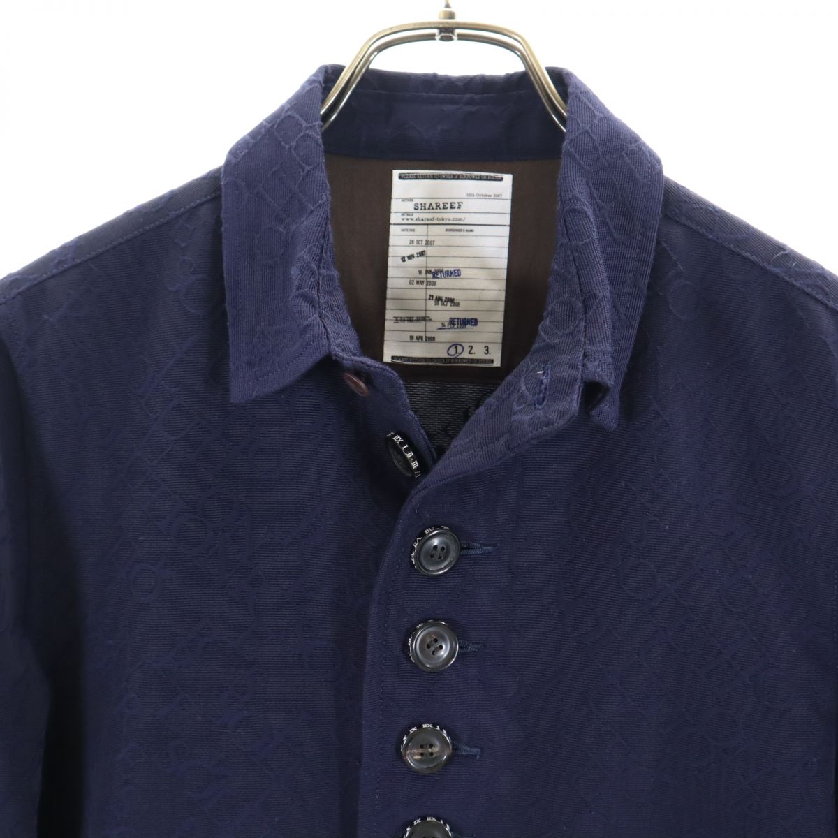 SHAREEF シャリーフ 日本製 ステンカラーコート 1 ネイビー メンズ