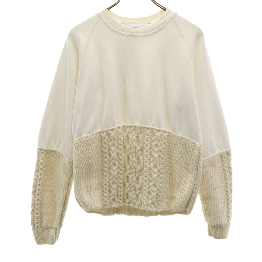 MICHAELA BUERGER ミカエラビュルガー 長袖 トレーナー 切替 スウェット ホワイト プルオーバー 裏起毛 レディース