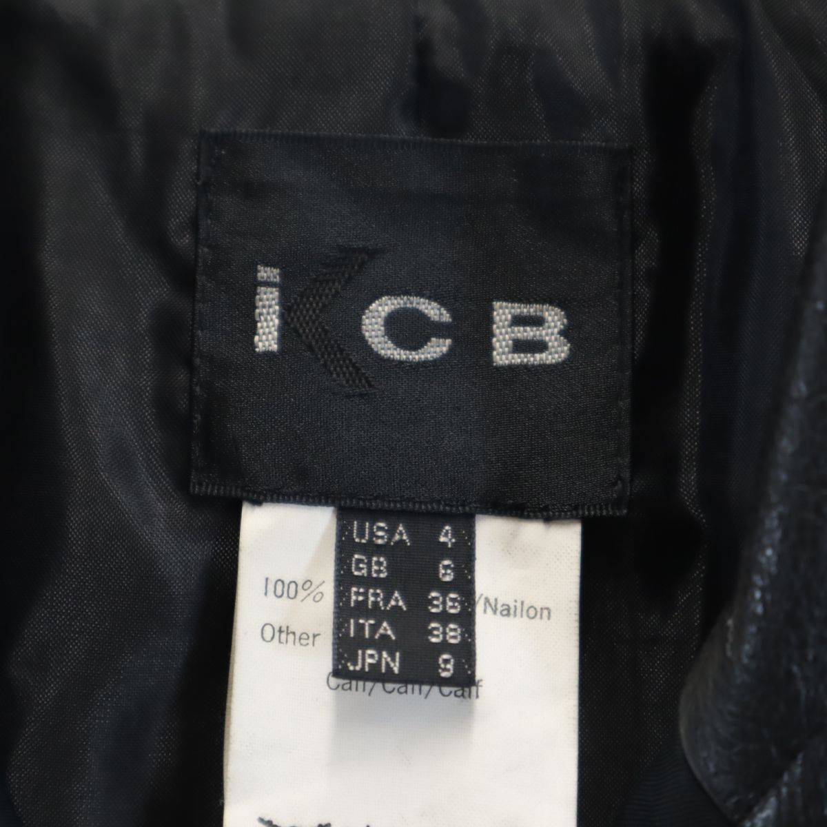 iCB アイシービー ナイロン レザー切替え テーラードジャケット 9 ブラック 日本製 レディース