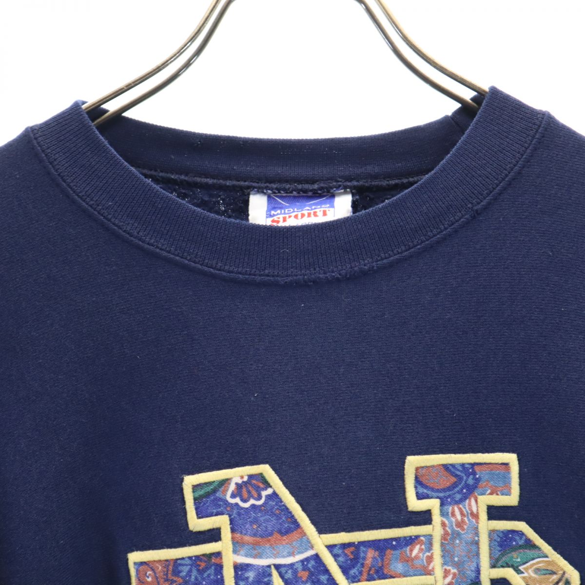 90s USA製 オールド 長袖 トレーナー XL ネイビー 裏起毛 スウェット メンズ