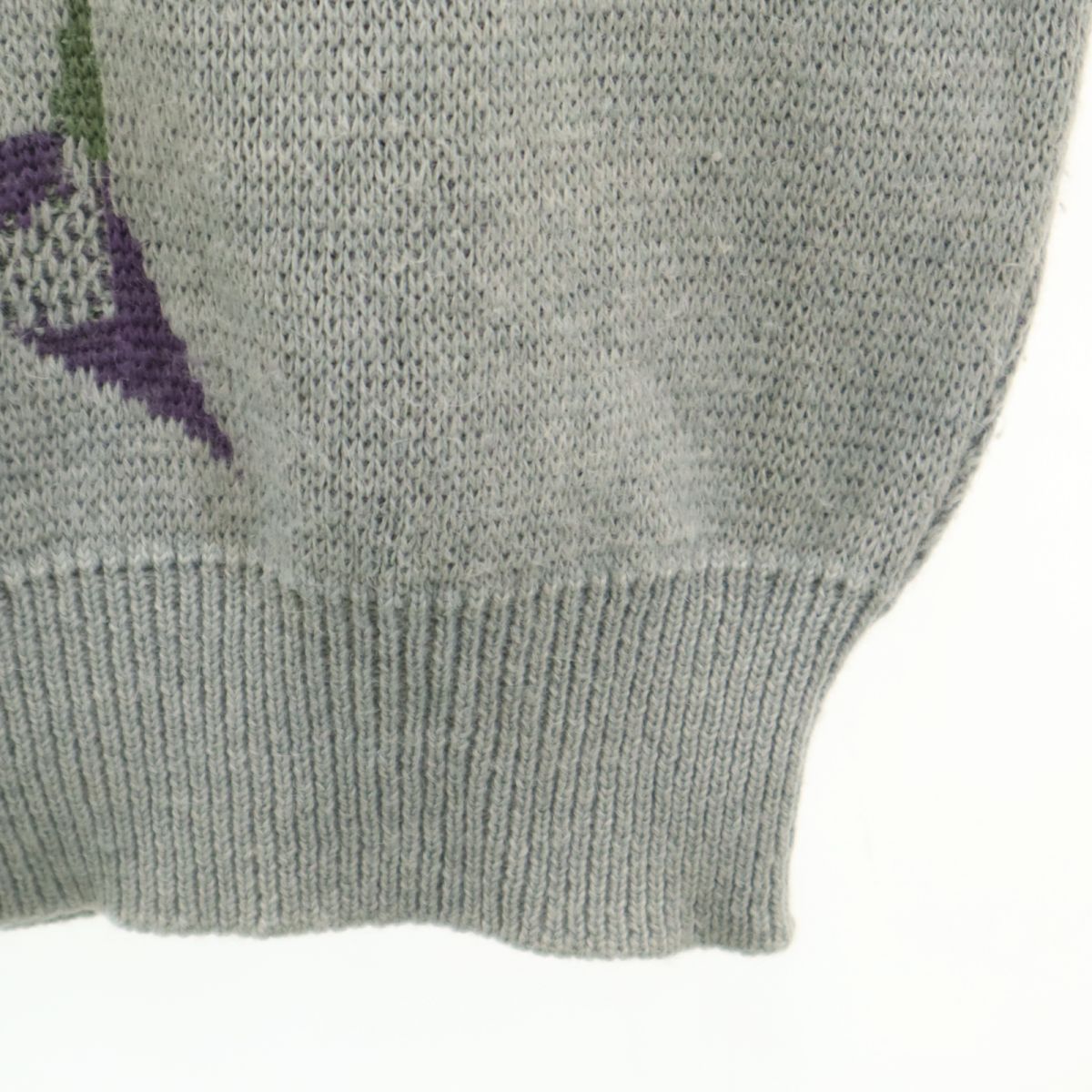 Arnold Palmer アーノルドパーマー 90s ウールブレンド オールド 長袖 Vネック セーター L グレー系 ニット メンズ