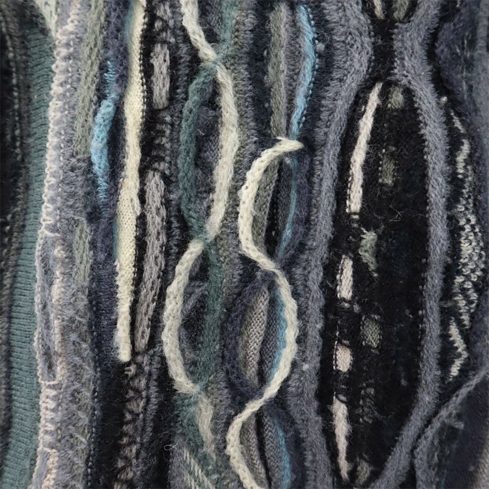 COOGI クージー 90s ウール オールド 3Dニット 総柄 長袖 ニット セーター SS グレー系 メンズ