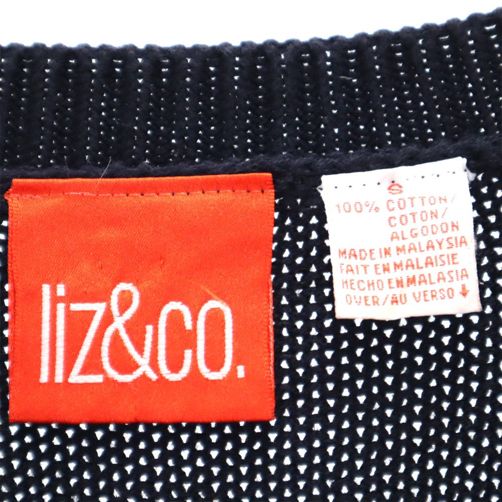 liz&co． 長袖 セーター S ブラック コットン ニット メンズ