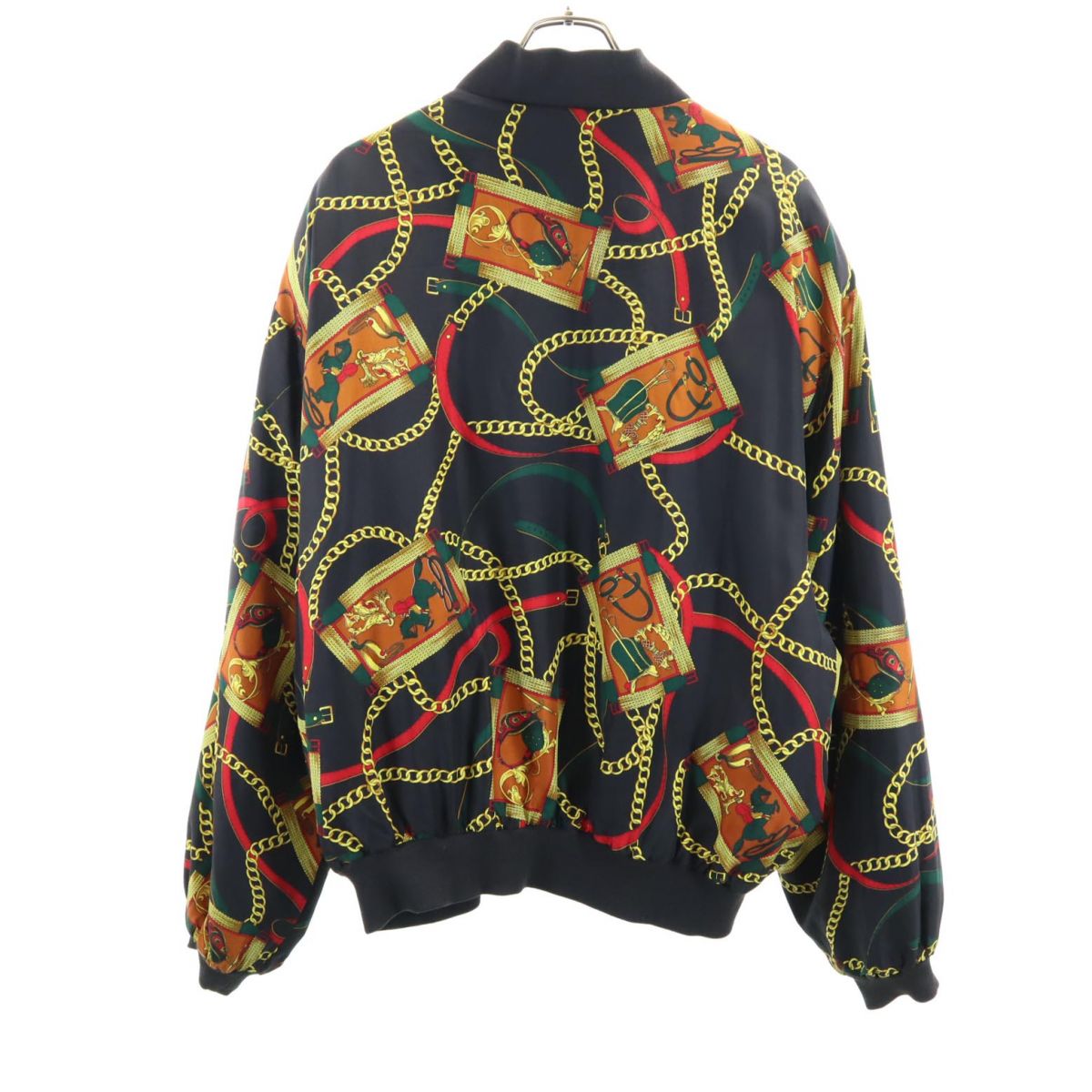 オールド 90s 総柄 リバーシブル キルティングジャケット L ブラック系 OLD メンズ