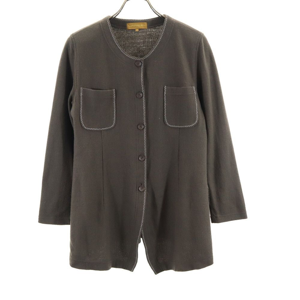LANCEL ランセル 長袖 ウール シャツ M ブラウン系 レディース