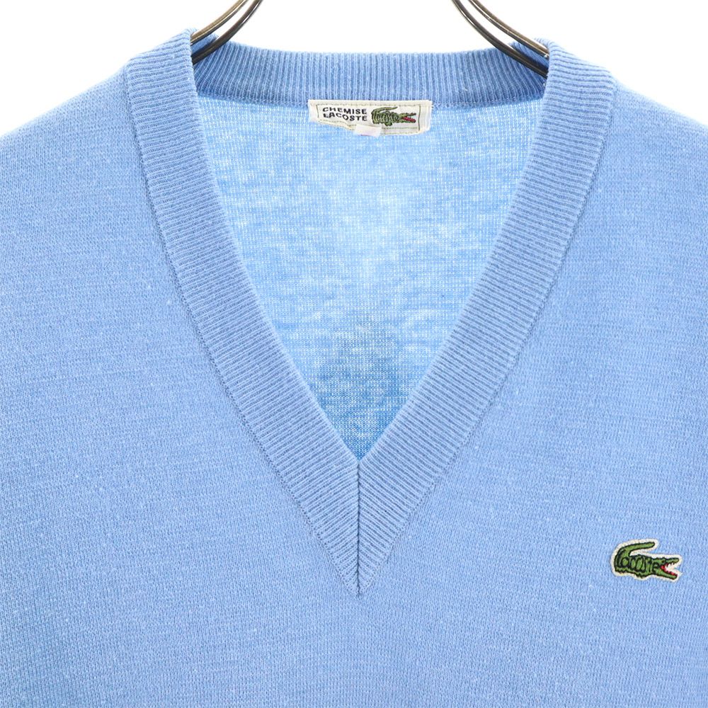 ラコステ 長袖 Vネック セーター 3 ブルー LACOSTE ニット メンズ