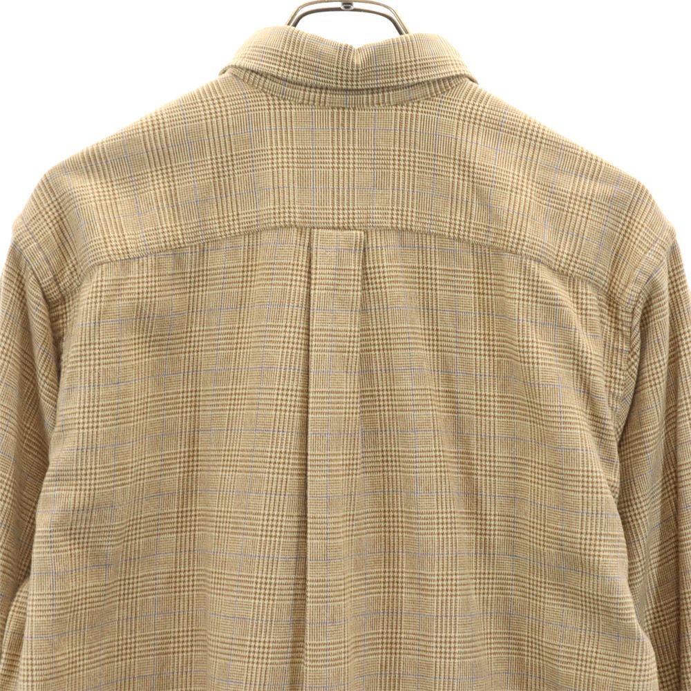 LANDS' END ランズエンド 90s オールド チェック柄 長袖 ボタンダウンシャツ S14-14H ブラウン系 キッズ