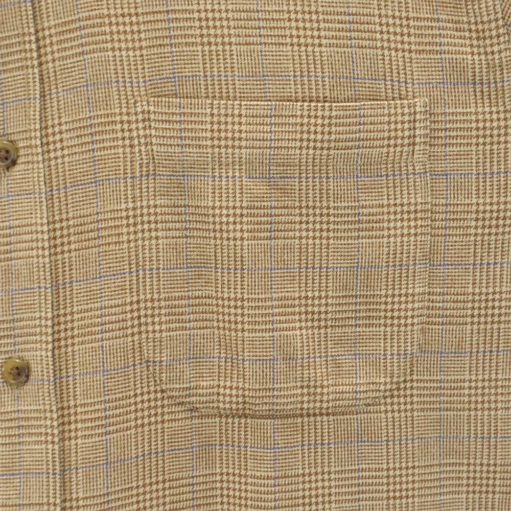 LANDS' END ランズエンド 90s オールド チェック柄 長袖 ボタンダウンシャツ S14-14H ブラウン系 キッズ