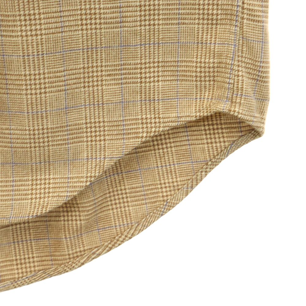 LANDS' END ランズエンド 90s オールド チェック柄 長袖 ボタンダウンシャツ S14-14H ブラウン系 キッズ