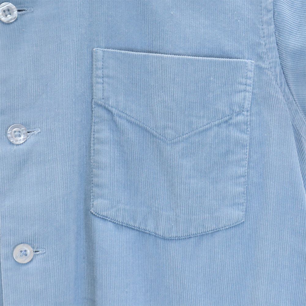 MONOGRAM WORK モノグラムワーク USA製 長袖 コーデュロイ ボタンダウンシャツ S 水色 レディース