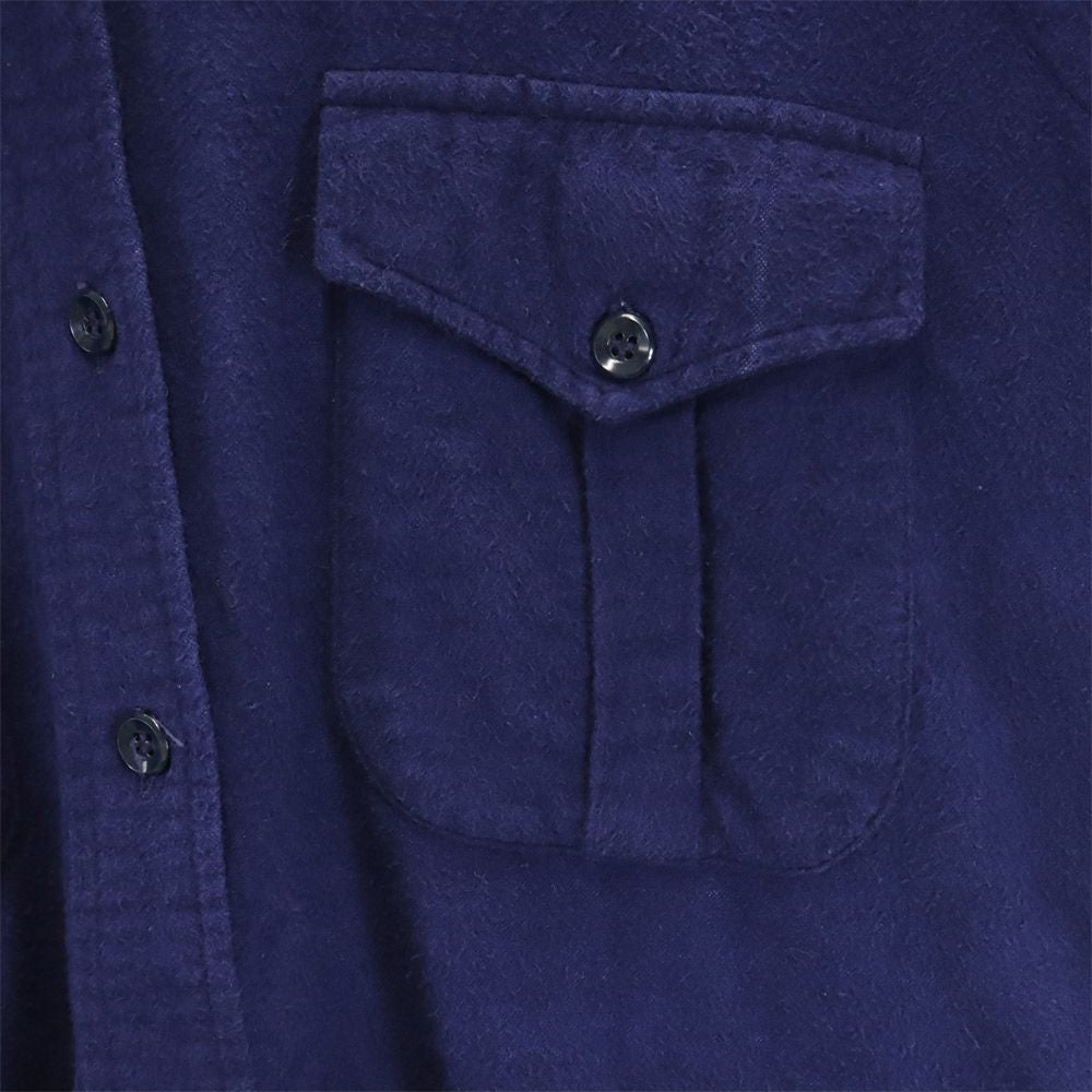 L.L.Bean エルエルビーン 70s ヴィンテージ 筆記体タグ モアシャツ 長袖 シャツ 12 ネイビー キッズ