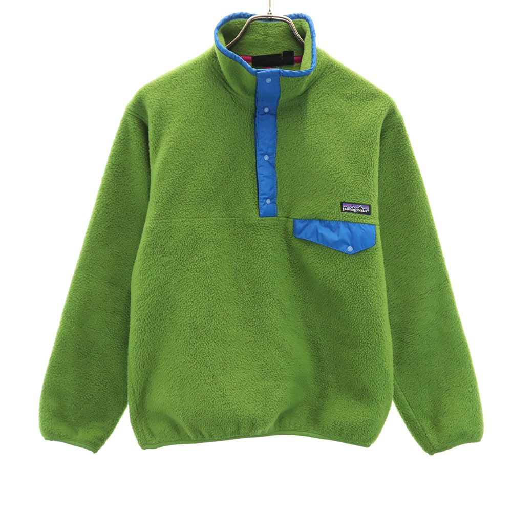 パタゴニア USA製 ハーフボタン フリースジャケット XS 黄緑系 patagonia プルオーバー メンズ