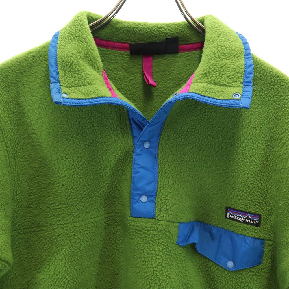 パタゴニア USA製 ハーフボタン フリースジャケット XS 黄緑系 patagonia プルオーバー メンズ