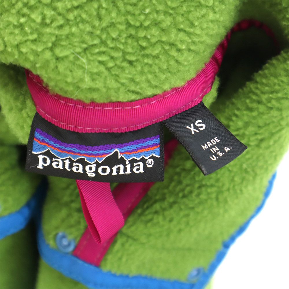 パタゴニア USA製 ハーフボタン フリースジャケット XS 黄緑系 patagonia プルオーバー メンズ