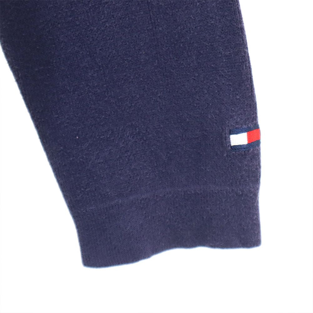 TOMMY HILFIGER トミーヒルフィガー 90s オールド フラッグタグ ニット ジャケット XS ネイビー メンズ
