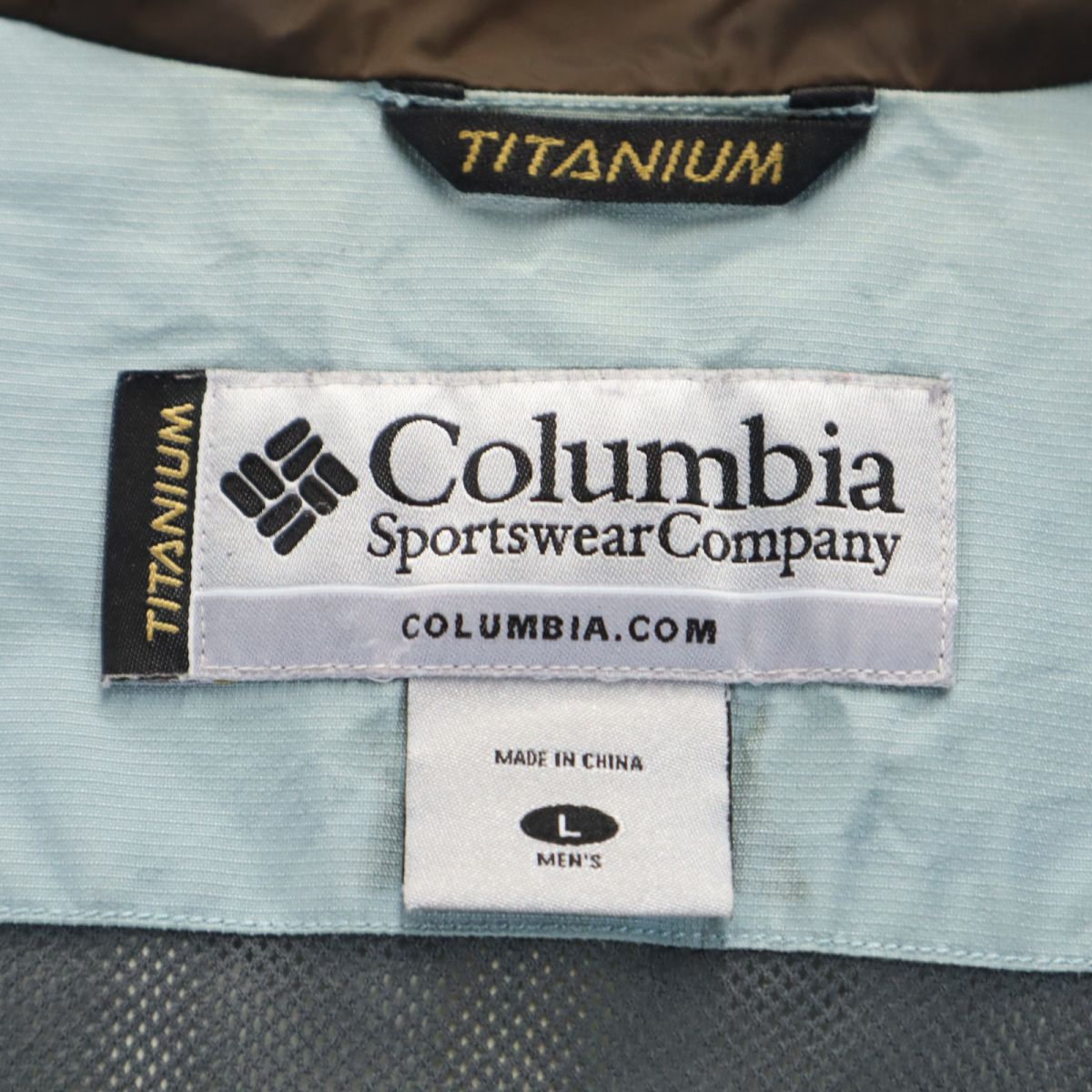 Columbia コロンビア アウトドア ナイロンジャケット L ネイビー×ブルー フード 裏メッシュ地 メンズ