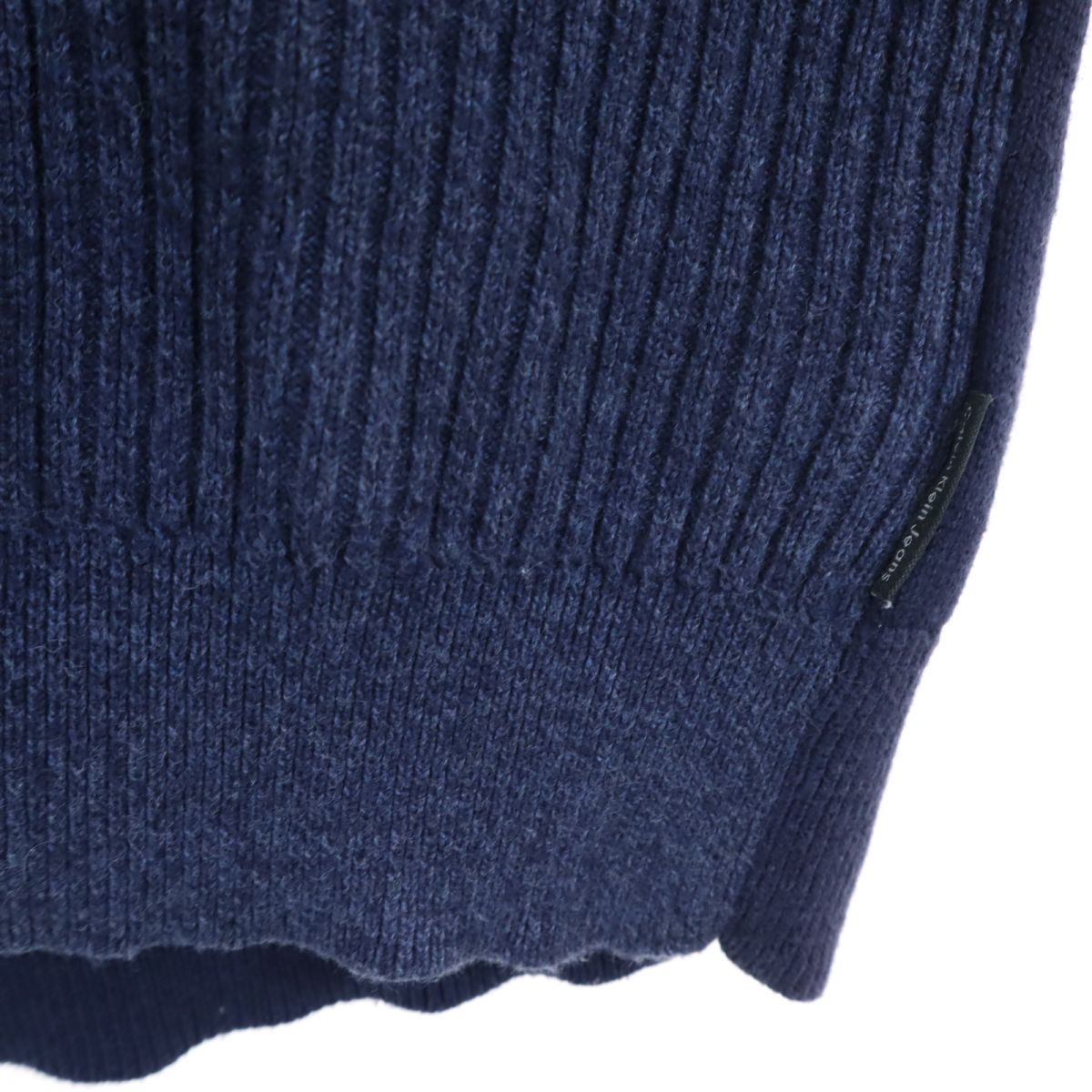 Calvin klein Jeans カルバンクラインジーンズ 長袖 ハーフジップ コットンニット セーター M ネイビー メンズ