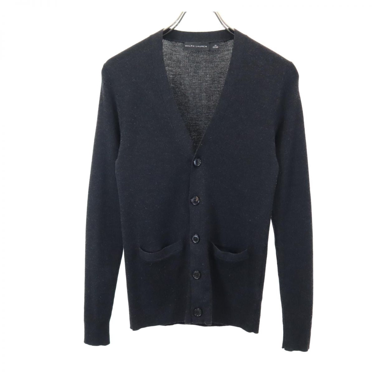 RALPH LAUREN ラルフローレン 長袖 Vネック ウール ニット カーディガン XS グレー系 レディース