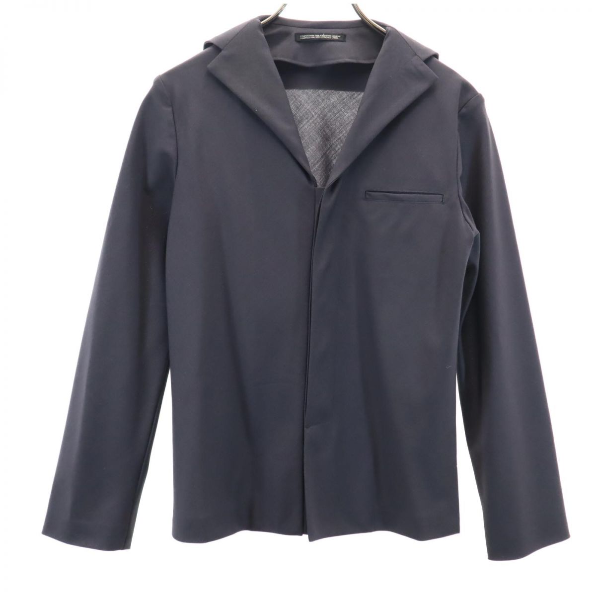 ヨウジヤマモトプリュスノアール 長袖 ウールブレンド オープンカラー セーラーカラー シャツ 2 グレー系 YOHJI YAMAMOTO+NOIR メンズ