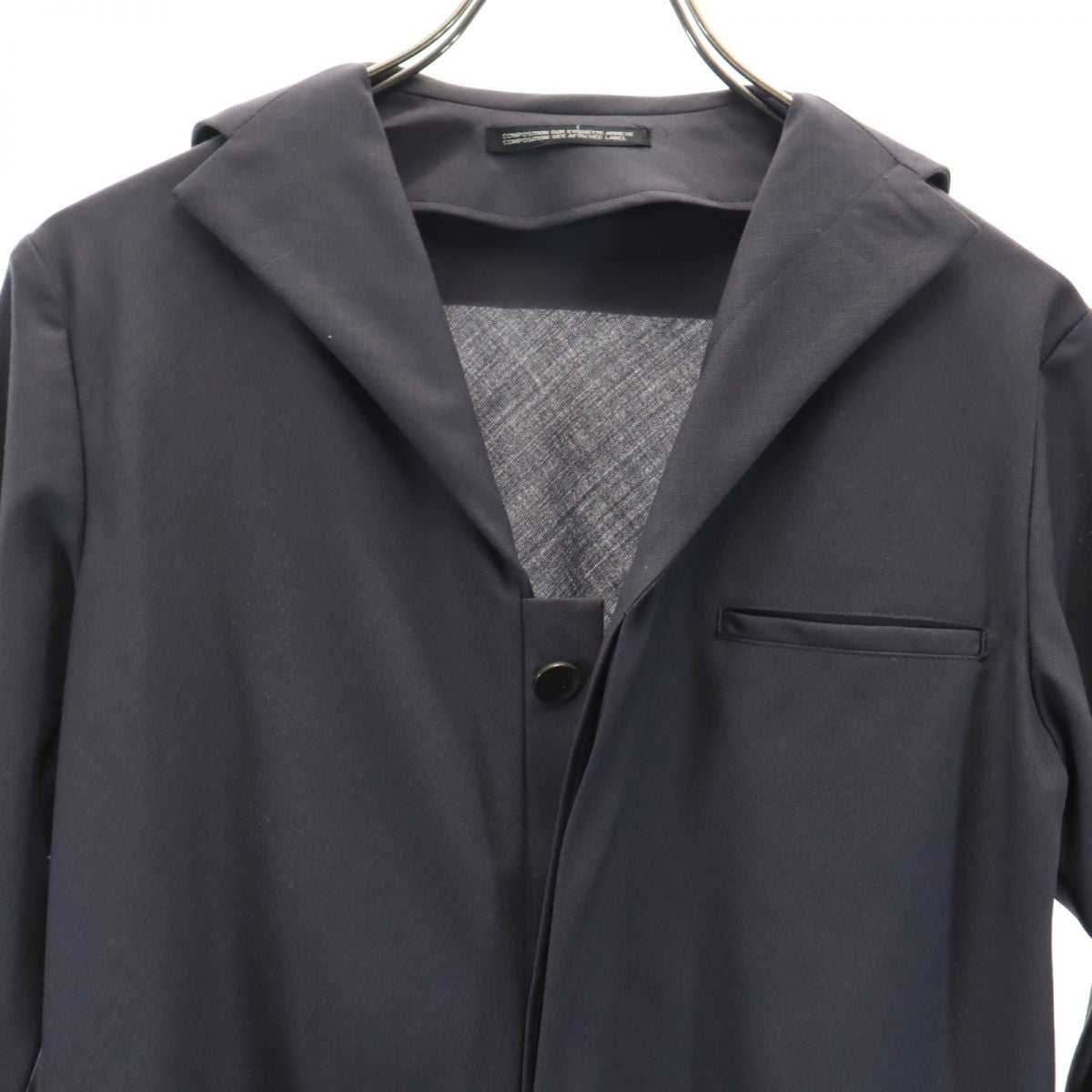 ヨウジヤマモトプリュスノアール 長袖 ウールブレンド オープンカラー セーラーカラー シャツ 2 グレー系 YOHJI YAMAMOTO+NOIR メンズ