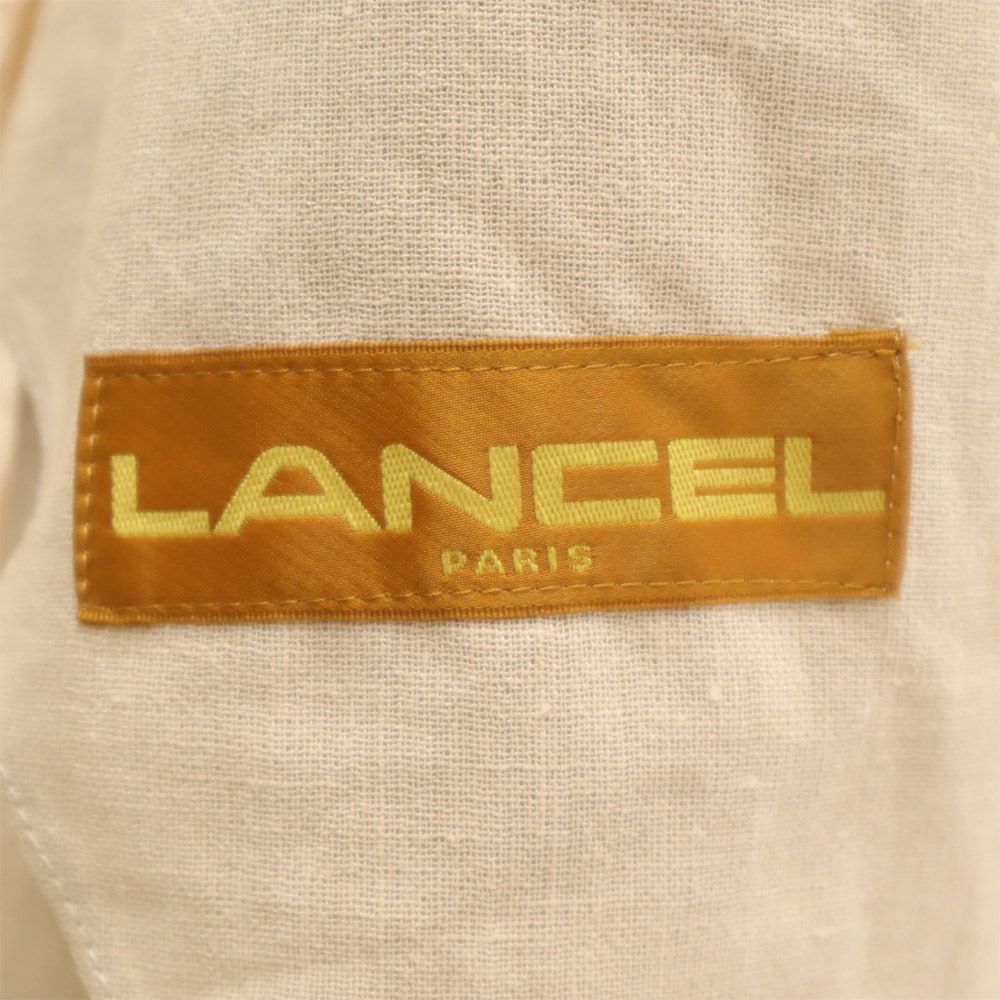 ランセル 日本製 リネン テーラードジャケット 48 ベージュ LANCEL メンズ