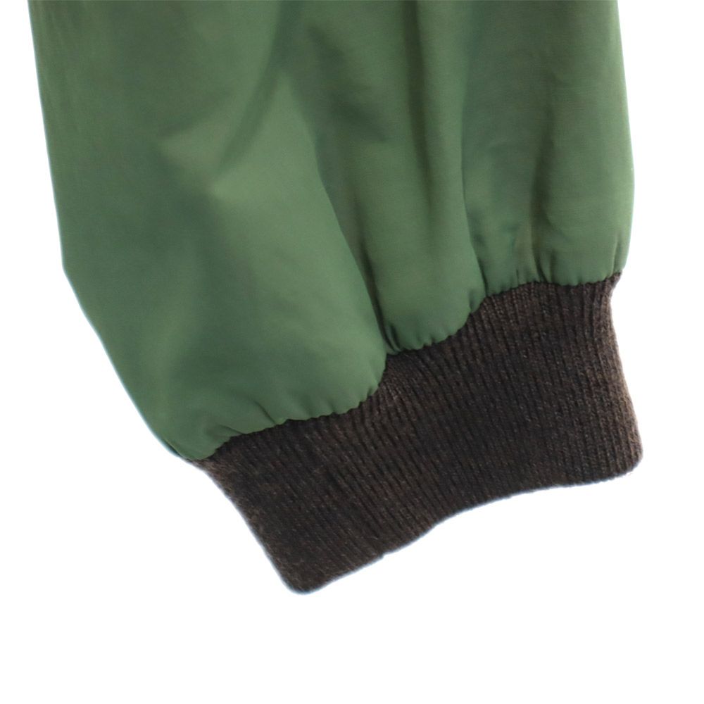 CELINE セリーヌ フランス製 ミンク ファー襟付き 中綿ジャケット 38 グリーン レディース