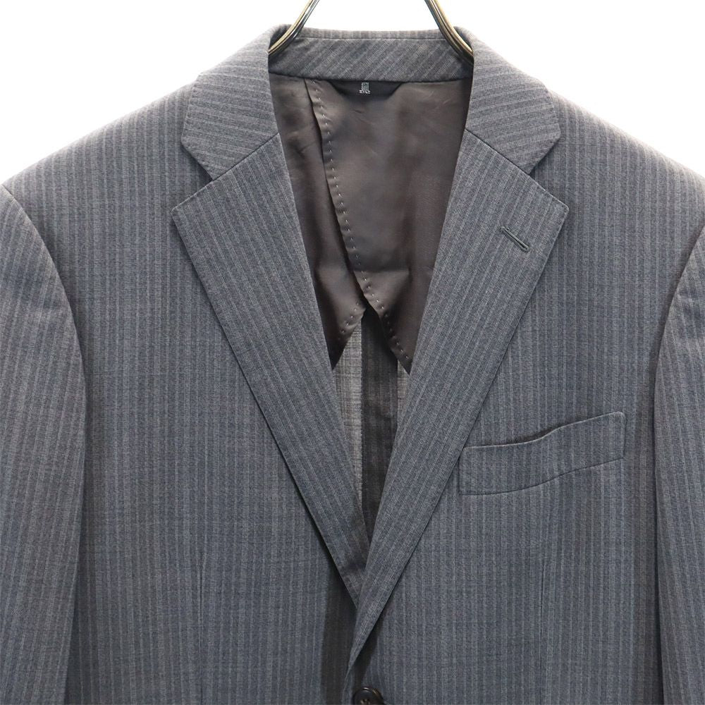 LANVIN ランバン 日本製 ストライプ柄 ウール テーラードジャケット 93-82-165 R46 グレー COLLECTION メンズ