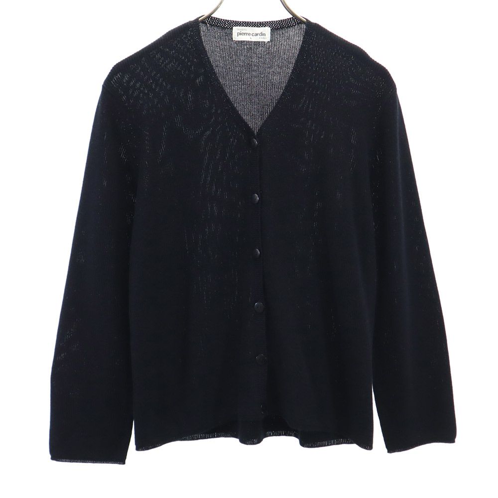 ピエールカルダン オールド 長袖 カーディガン L ブラック Pierre Cardin レディース