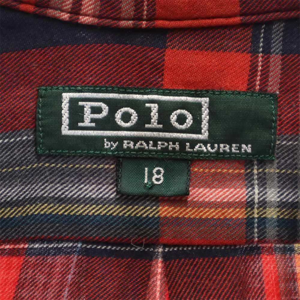 Polo by Ralph Lauren ポロバイラルフローレン 80s 緑タグ ヴィンテージ ボーイズ チェック柄 長袖 ボタンダウンシャツ 18 キッズ