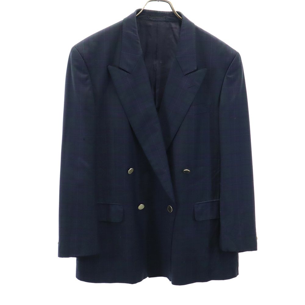 LANVIN ランバン 90s ウール オールド 長袖 テーラードジャケット ST48-55 ネイビー系 メンズ