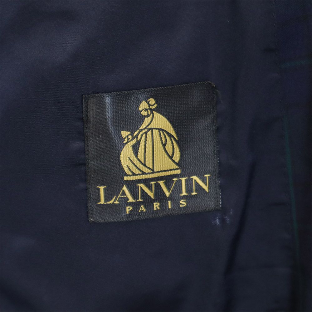 ランバン 90s ウール オールド 長袖 テーラードジャケット ST48-55 ネイビー系 LANVIN メンズ