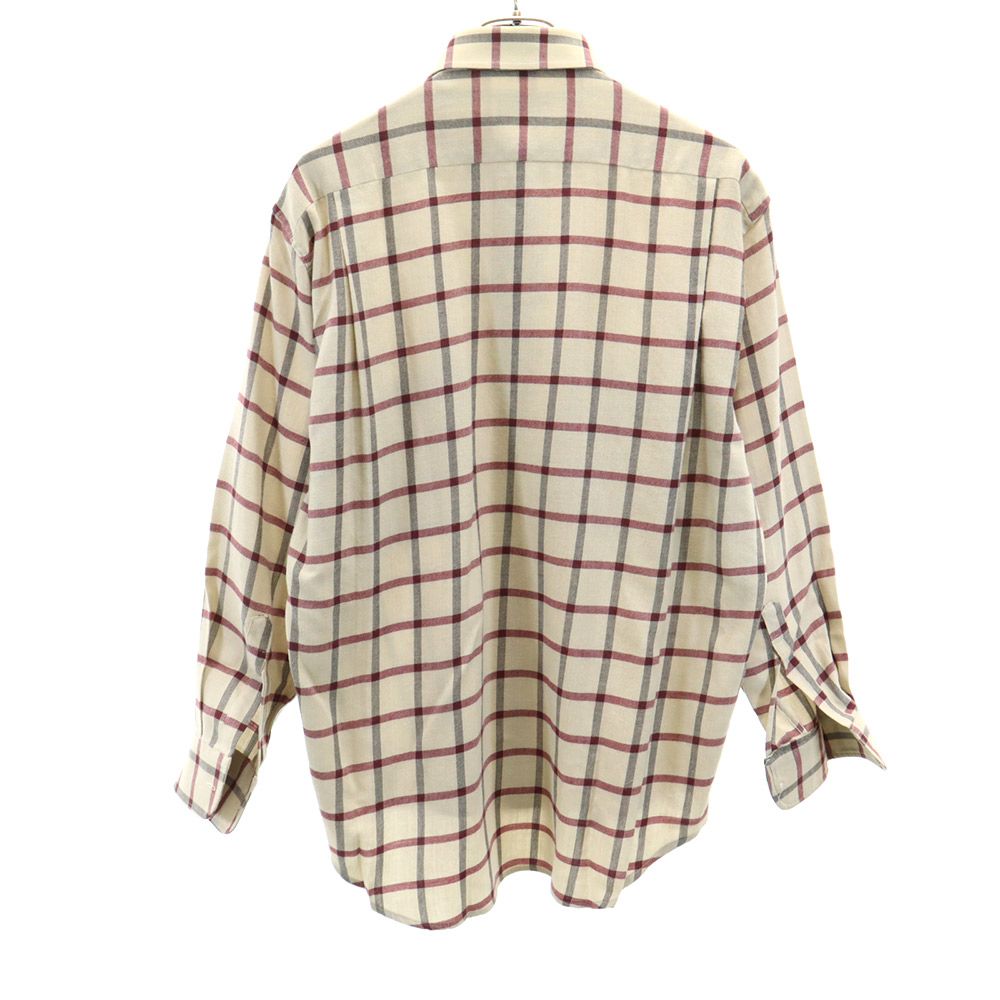 ミラショーン 長袖 チェックシャツ S ベージュ系 mila schon メンズ