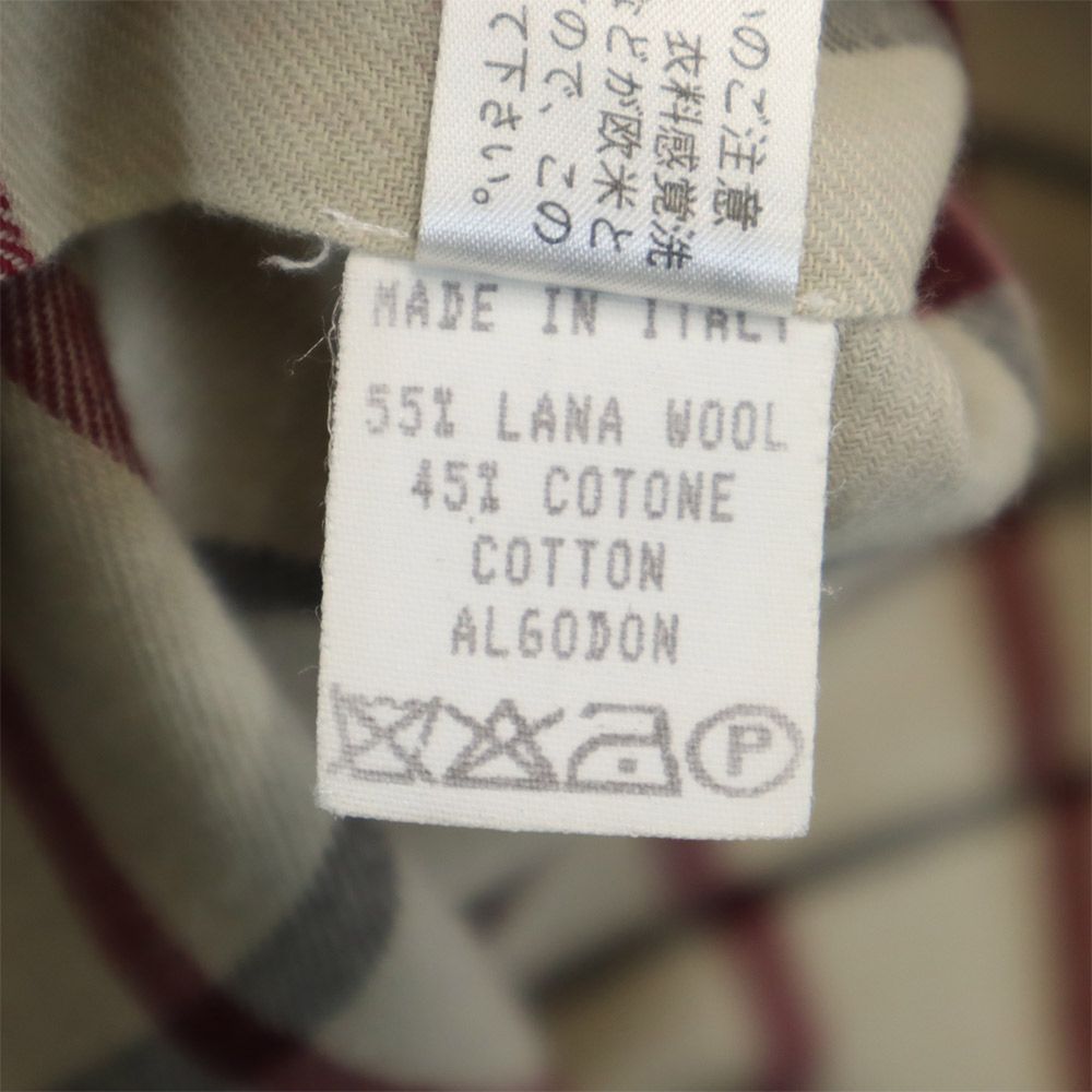 ミラショーン 長袖 チェックシャツ S ベージュ系 mila schon メンズ