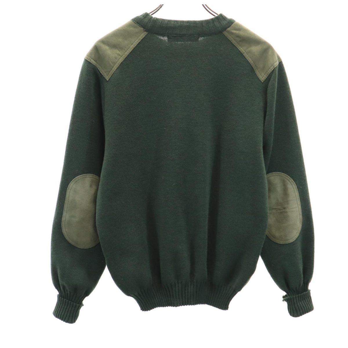Burberrys バーバリーズ 90s イギリス製 オールド コンバットニット 長袖 エルボーパッチ セーター S カーキ系 ニット メンズ