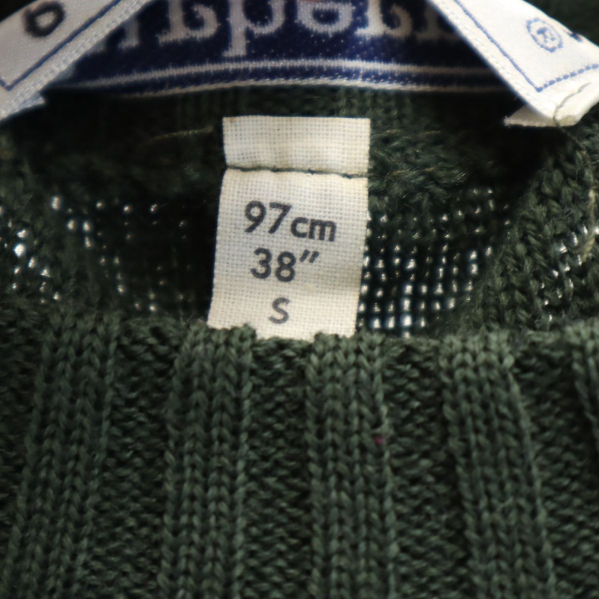 Burberrys バーバリーズ 90s イギリス製 オールド コンバットニット 長袖 エルボーパッチ セーター S カーキ系 ニット メンズ