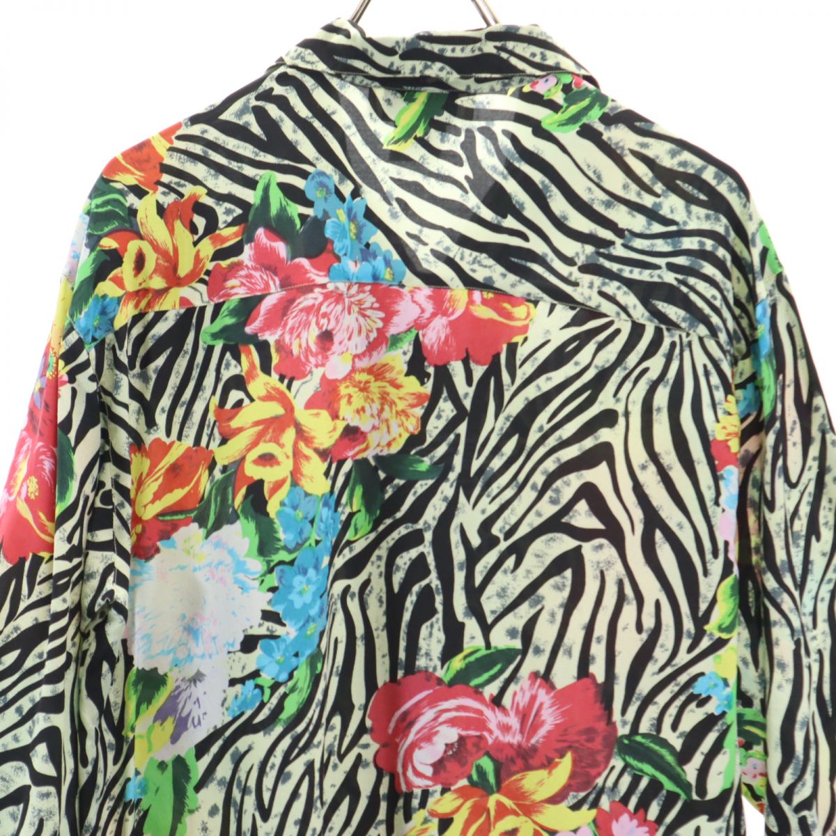 TRISTAR オールド 総柄 長袖 シルク オープンカラーシャツ M レディース