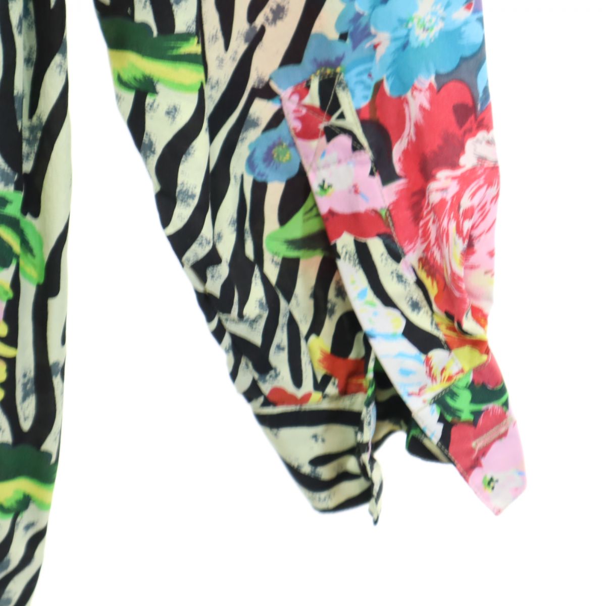 TRISTAR オールド 総柄 長袖 シルク オープンカラーシャツ M レディース